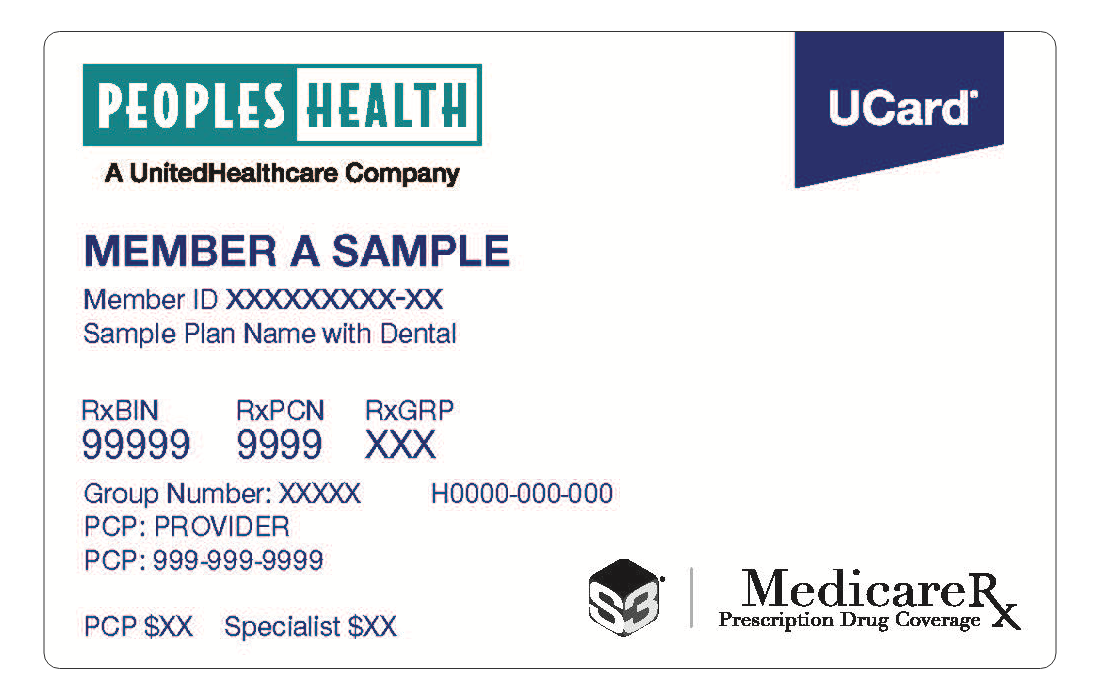 Peoples Health member ID card sample image 1